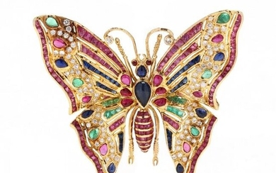 Gold and Gem-Set Butterfly Pendant