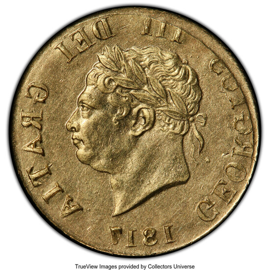 Great Britain: , George III Mint Error - Obverse Brockage gold 1/2 Sovereign 1817 AU55 PCGS,...