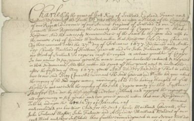 Great Britain King Charles II 1679/80 (16 Jan.) document signed "Charles R" at Whitehall enacti...