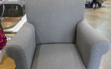 Grey upholstered easy chairGrey upholstered easy chair