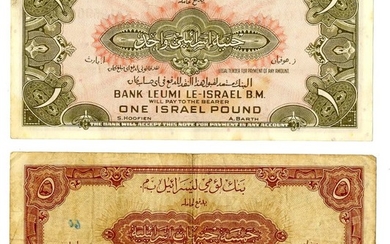 Group of [2] Banknotes from the Bank Leumi Series, Israel 1952