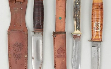 Group of (3) hunting knives