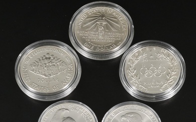 Group of Five Modern U.S. Commemorative Silver Dollars