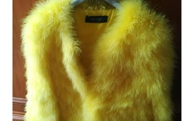 Gucci, a yellow marabou short jacket