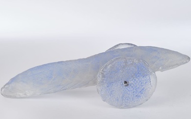 Gussek, Jens, "Fish-Vehicle", sculpture en verre, en deux parties, pièce unique, 1998, verre de cristal...