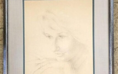 HUNTER MALLORY (1926-2014) PENCIL DRAWING OF A YOUNG