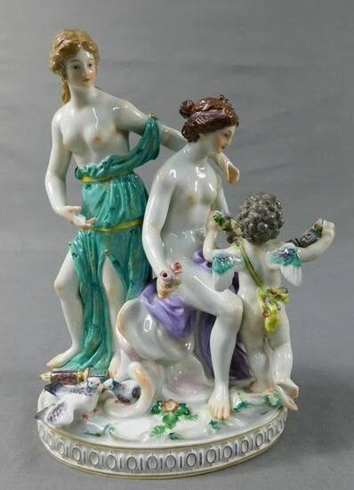 Meissen figure. Venus, Cupid and Nymph. Model