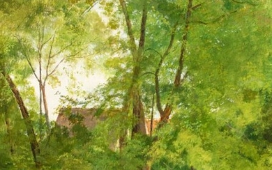 Henri ROUART (1833-1912) La couseuse sous les grands arbres Henri...