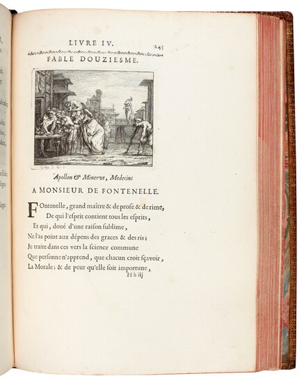 Houdart de la Motte, Fables nouvelles, Paris, 1719, contemporary mottled calf