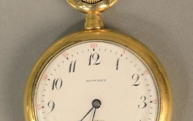 Howard pocket watch with screw on back. 50 mm.