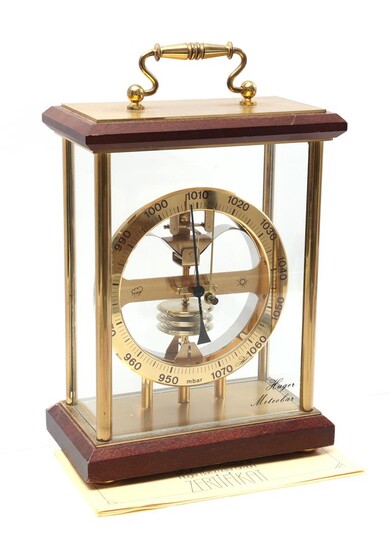 (-), Huger Meteobar brass barometer, 24 cm high...