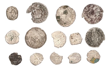 Hungary, Assorted Hammered Coins, 14 comprising: 5x denars: Lajos II...