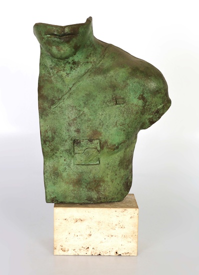 Igor MITORAJ (1944-2014). Asclépios - 1988. Épreuve en bronze à patine vert antique sur un...