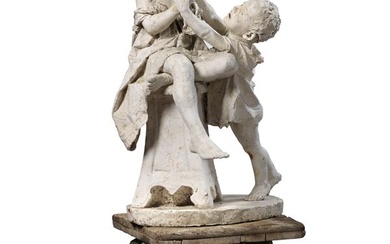 Ignoto scultore fine XIX secolo, Il pianto (Bambino che consola la sorella)