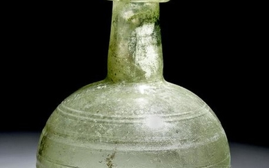 Impressive Roman Glass Flask Free-Blown