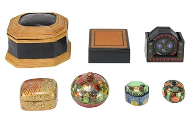 Indo Persian Hand Painted Lacquer Table Items