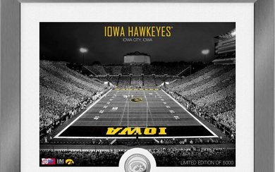 Iowa Hawkeyes LE Custom Framed Photo with Silver Plated Coin