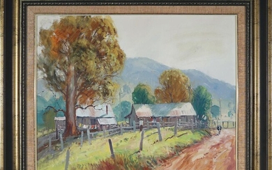 James Wynne (1944 - ) - Batar Creek Road Farm, Kendall 40 x 50 cm (frame: 57 x 67 x 5 cm )