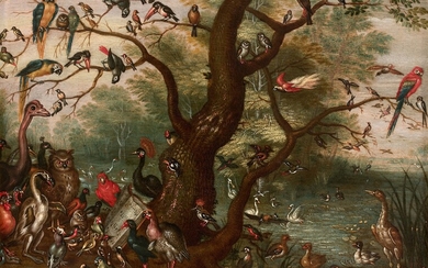 Jan BOETS Actif dans la seconde partie du XVIIe siècleLe concert des oiseauxHuile sur cuivreBirds'...