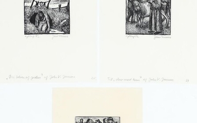 SOLD. Jane Muus: 12 compositions. All signed Jane Muus. Woodcuts. Sheet size 30 x 25 cm. (4) – Bruun Rasmussen Auctioneers of Fine Art