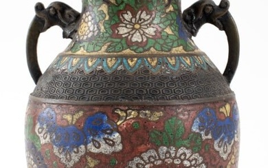 Japanese Cloisonne Enamel Vase, late 19th C.