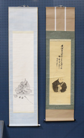 Japanese Hanging Scrolls, Buddhist Monks