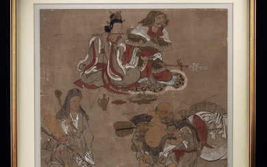 Japanese Muromachi / Edo Kakemono (7 Lucky Gods)
