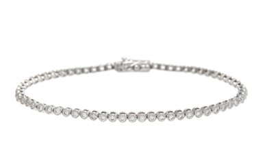 Jewellery Tennis bracelet TENNIS BRACELET, 18K white gold, approx. ...