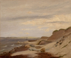 Johan Carl NEUMANN Copenhague, 1833 - 1891 Dunes au bord de la mer, probablement à Skagen