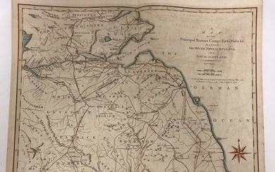 John Cary Map Of The Principal Roman Camps, Forts, Walls & C. England/Scotland