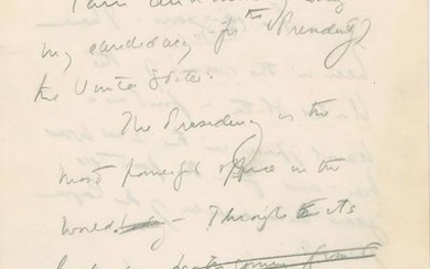 John F. Kennedy Handwritten Manuscript Announcing His