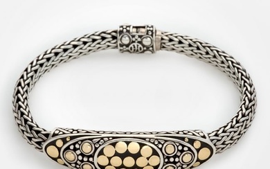 John Hardy Bracelet From the Dot Collection in Sterling + 18k