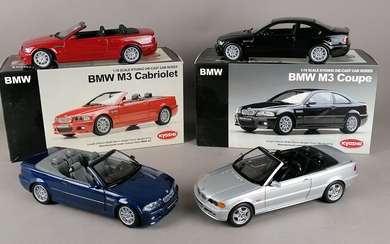 KYOSHO - QUATRE BMW échelle 1:18 : 2x M3 Cabriolet 1x M3 coupé 1x 328i...