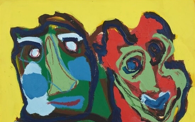 Karel Appel (Dutch, 1921-2006) Untitled (Two Faces) Signed and...