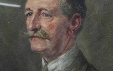 L. Graham Smith, 1930s oil on canvas - portrait of a moustached Gentleman, signed and dated 1933, in glazed gilt frame, 58cm x 44cm