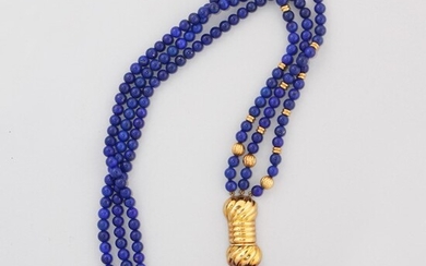 LAPIS NECKLACE WITH GOLD CLASP