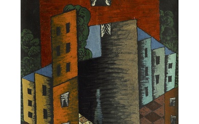 LÉOPOLD SURVAGE (1879-1968) MAISONS, 1919 Huile sur toile Signée en bas à gauche Oil on...