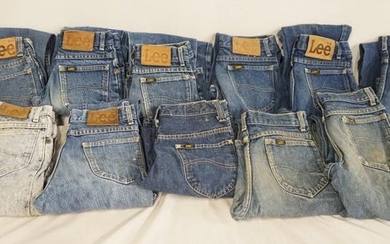 LOT OF 11 PAIRS OF VINTAGE USA MADE LEE JEANS