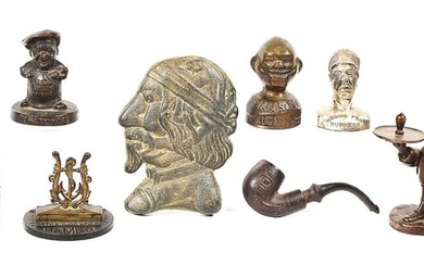 LOT OF 8: CAST IRON ADVERTISING FIGURES.