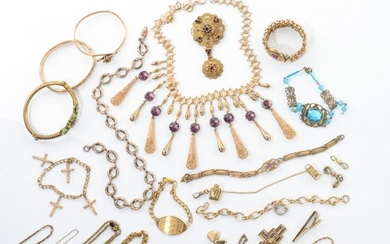 LOT OF GOLD FILLED & PLATED JEWELLERY