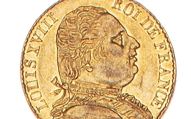 LOUIS XVIII 20 francs or 1815 Londres. Le...