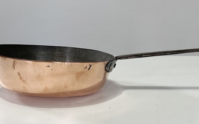 Large 19th Century French Copper Saucepan (h:10 x dia:30 cm...