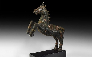 Large Chinese Wooden Rearing Horse