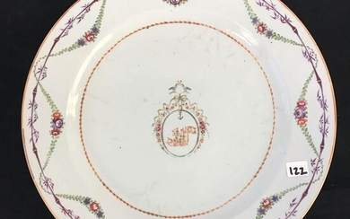 Large Early Porcelain Tin Glazed Plate