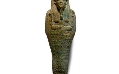 Large Egyptian Blue Glazed Hieroglyphic Shabti for a Sem Priest