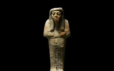Large Egyptian Painted Hieroglyphic Shabti