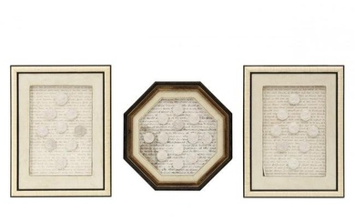 Large Group of Antique Grand Tour Intaglios in Three Frames