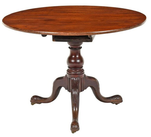 Large Scale Chippendale Carved Mahogany Tea Table