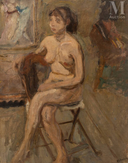 Lazare VOLOVICK (Krementchuk 1902 - Paris 1977) Nu dans l'atelier...