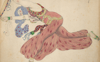 Attribué à Léon Bakst (1866-1924) Almée, Projet de costume pour le ballet "Schéhérazade" de Diaghilev